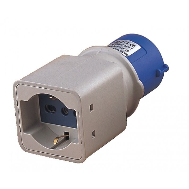 foto del prodotto adattatore industr. maurer plus 220v spina cee presa bipasso schuko