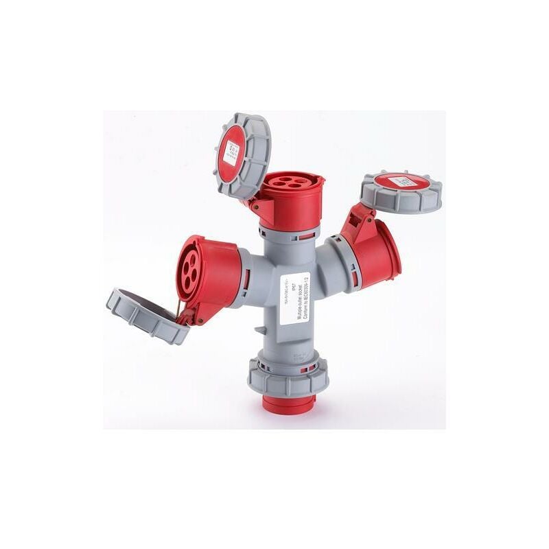 foto del prodotto adattatore industriale 380v spina 3 prese 3p t 16a ce maurer plus