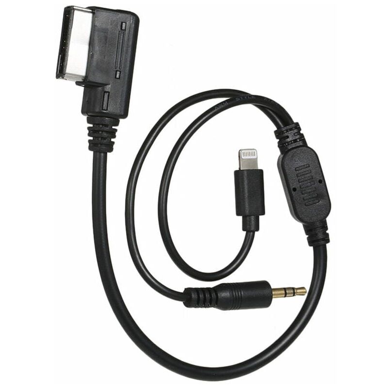 foto del prodotto adattatore interfaccia aux da 3,5 mm con linea compatibile con audi, vw, mdi, ami, mmi, ipad, iphone 5, 6s.