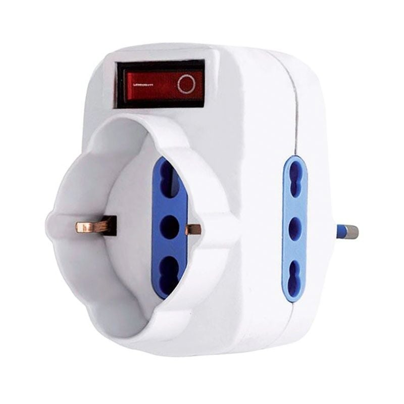 foto del prodotto adattatore melchioni mkc1 presa schuko 2 prese bipasso 10 16a 492518057