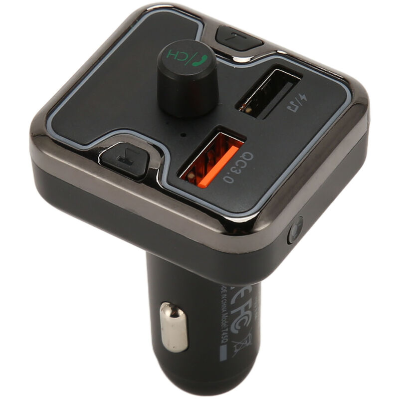 foto del prodotto adattatore musicale per auto, chiamate in vivavoce, suono lossless, ricarica rapida, navigazione, comando vocale, trasmettitore bluetooth per auto