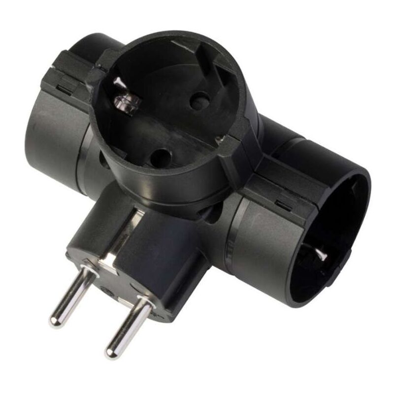 immagine 0 del prodotto adattatore nero 3 prese 16a 2p t