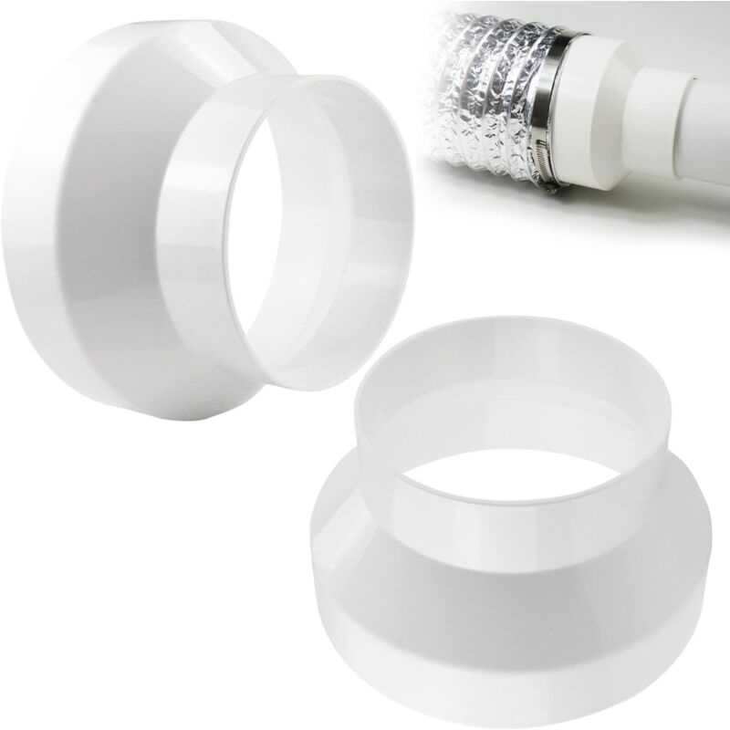 foto del prodotto adattatore per condotto di riduzione in abs da 2 pezzi, da 150 mm a 100 mm, per condotto di ventilazione con estrattore d aria sollbry