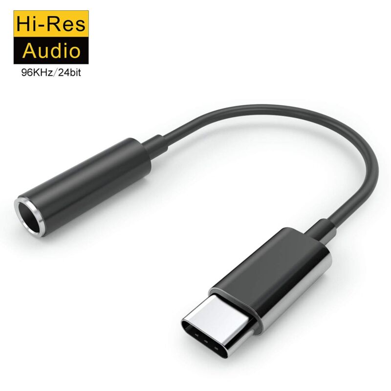 foto del prodotto adattatore per cuffie usb c, adattatore da usb c a tipo c a jack aux da 3,5 mm con chipset dac compatibile con ipad pro 2018, pixel 3 2 xl, htc
