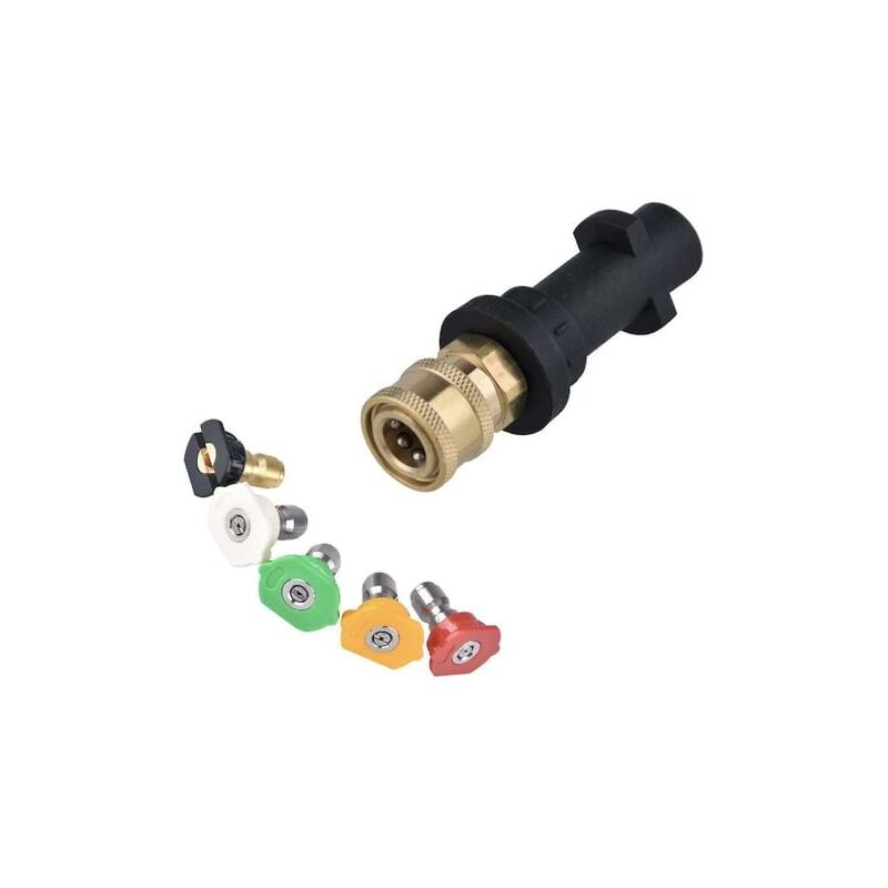 foto del prodotto adattatore per idropulitrice ad alta pressione per pistole karcher k2 k3 k4 k5 k6 k7 krcher, attacco rapido femmina da 1 4 , con ugello elettrico