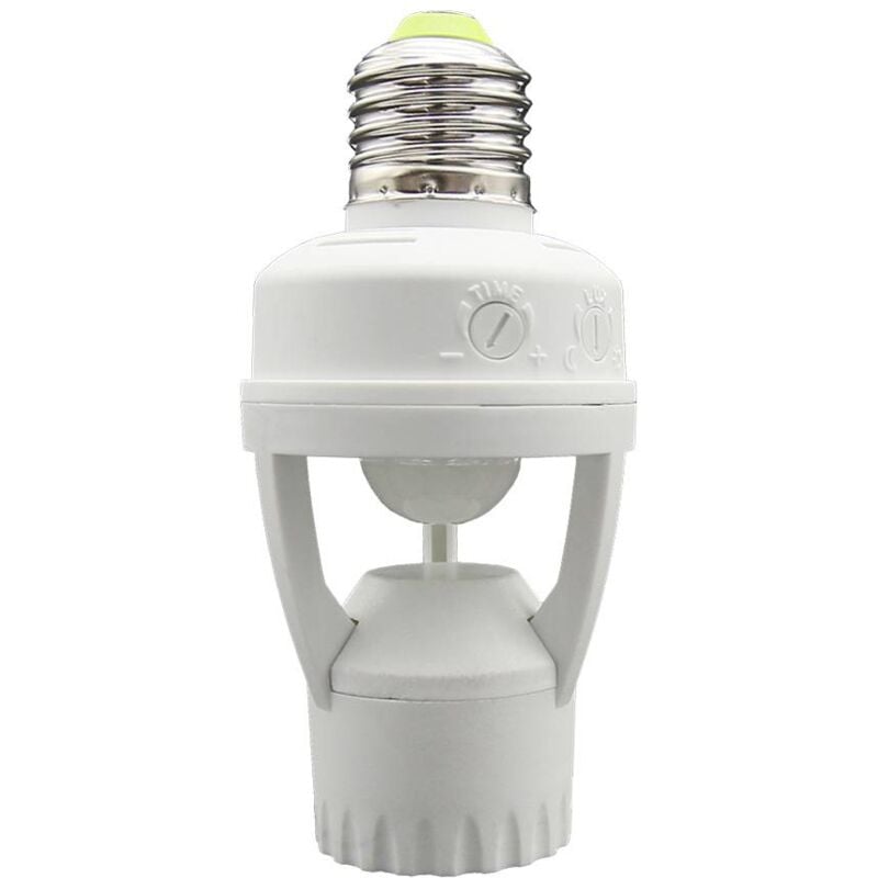 foto del prodotto adattatore per lampadina led e27 con sensore di movimento pir a