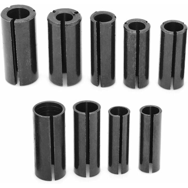 foto del prodotto adattatore per pinza di serraggio a 9 pezzi, adattatore per pinza di serraggio ad alta precisione, mandrino per pinza di serraggio in acciaio cnc per