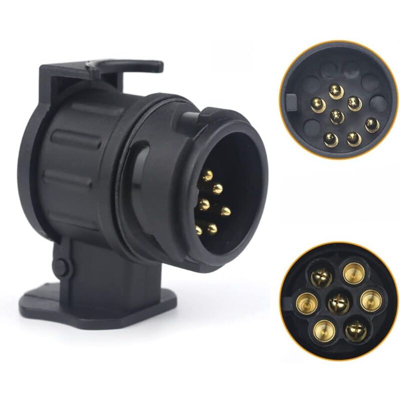 foto del prodotto adattatore per rimorchio da 13 a 7 pin, connettore presa per rimorchio a 13 pin a 7 pin per auto, camper, roulotte, portabiciclette