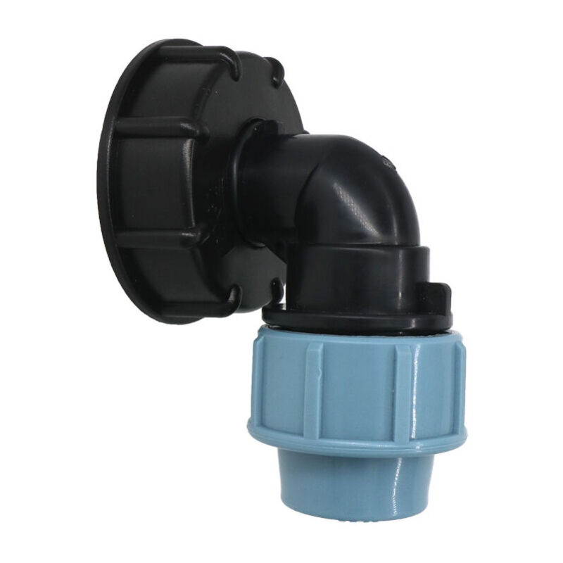 foto del prodotto adattatore per serbatoio ibc, adattatore per serbatoio d acqua ibc s60x6 con connettore a gomito mdp da 25 mm, adatto per contenitori ibc standard