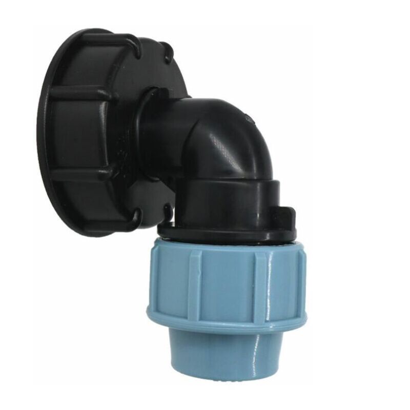 foto del prodotto adattatore per serbatoio ibc, adattatore per serbatoio dell acqua ibc s60x6 con connettore a gomito in polietilene a media densit da 25 mm