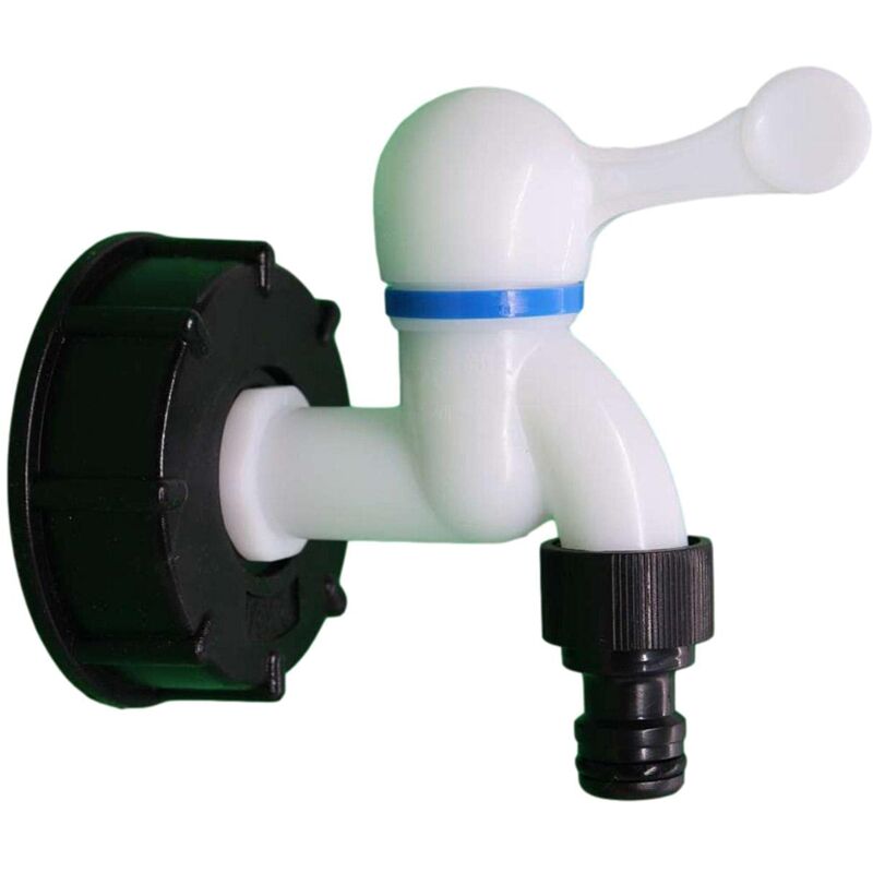 foto del prodotto adattatore per serbatoio ibc s60x6, rubinetto in plastica, raccordo per tubo flessibile, adattatore per barile per acqua piovana