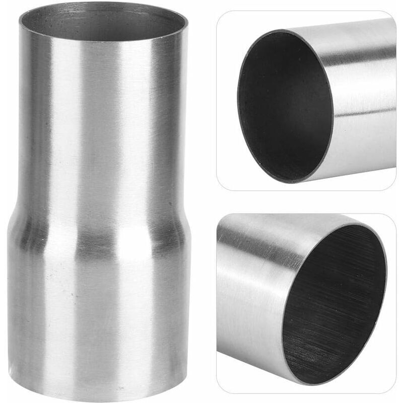 foto del prodotto adattatore per tubo di scarico, adattatore per tubo di scarico da 57 63 mm, adattatore per tubo di scarico universale in acciaio inossidabile, parte