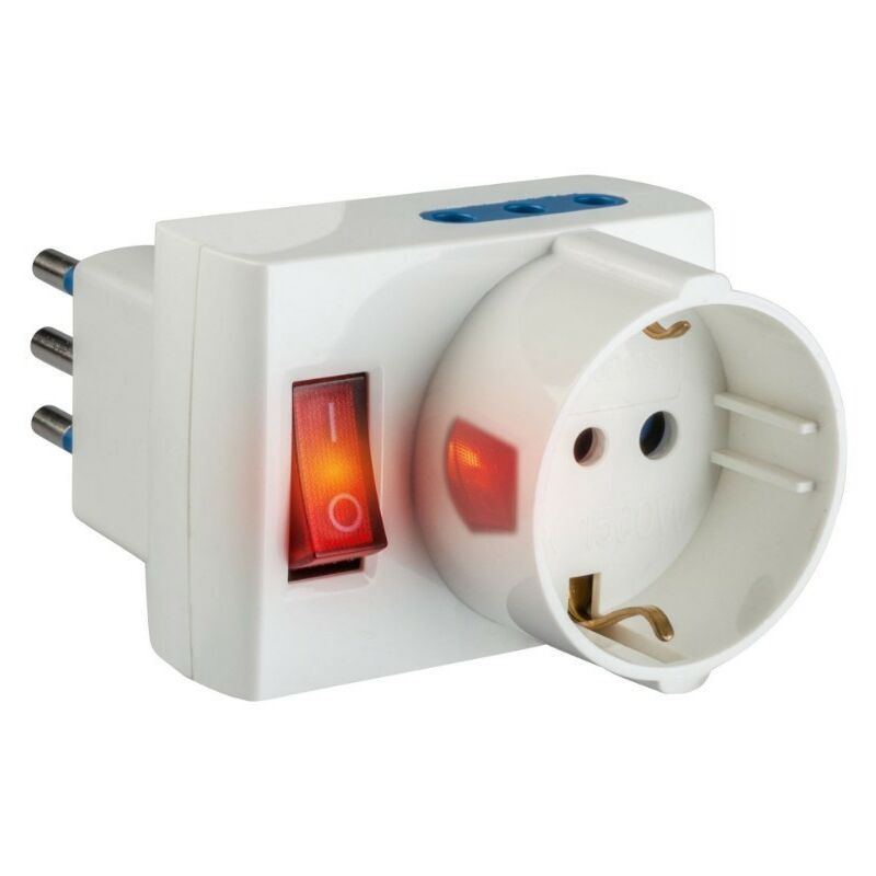 foto del prodotto adattatore pluristandard salvaspazio 10a bianco