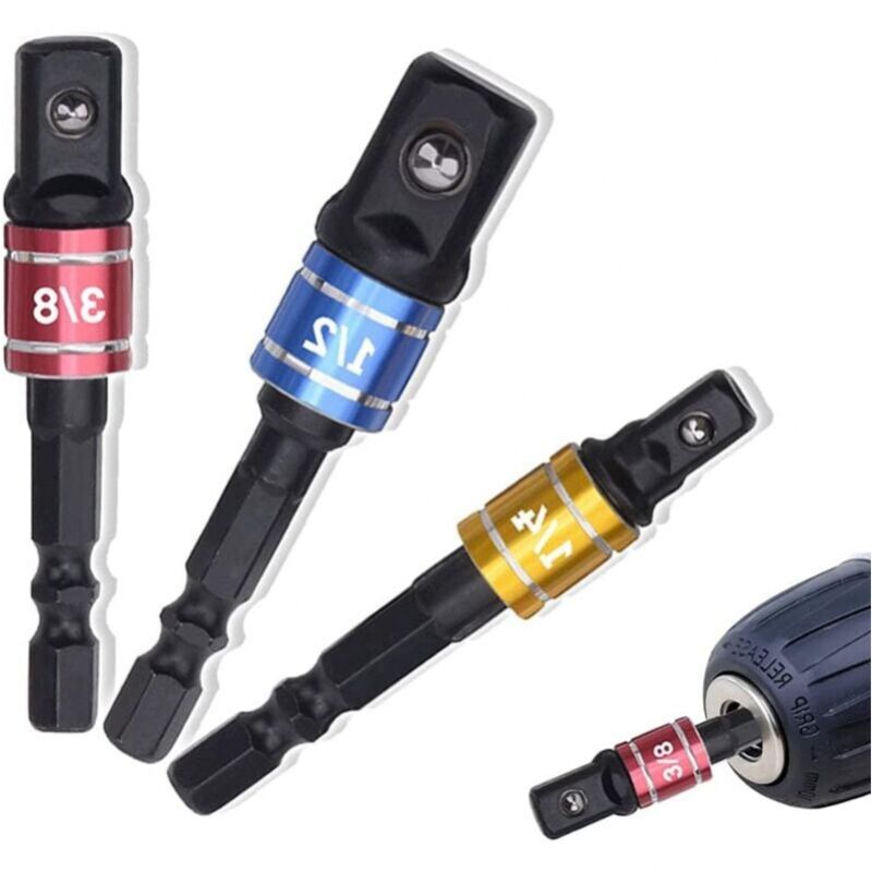 foto del prodotto adattatore porta bussola 1 4 3 8 1 2 adattatore porta bussola per avvitatore a percussione adattatore porta bussola avvitatore a percussione
