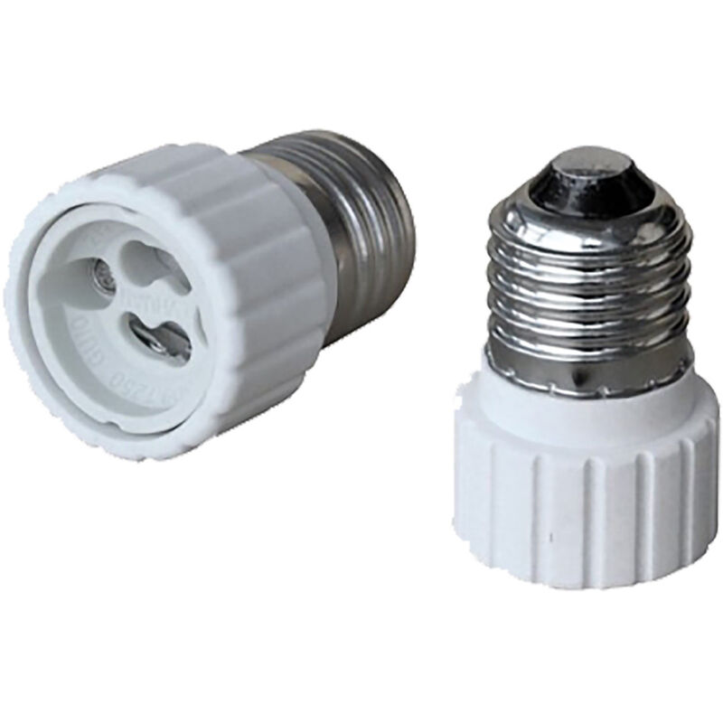 foto del prodotto adattatore portalampada da spina e27 a presa gu10 pz 10