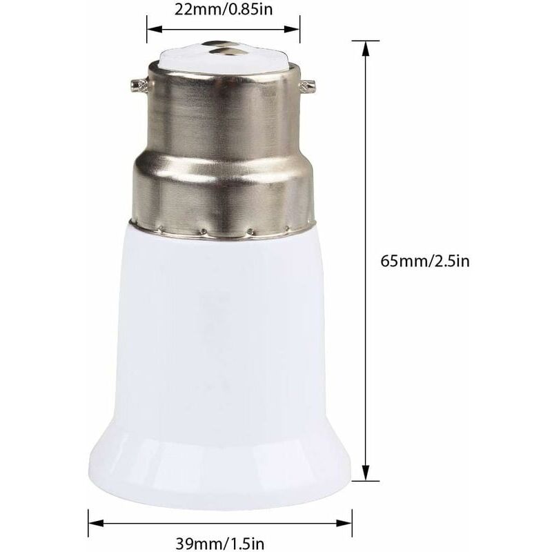 foto del prodotto adattatore presa b22 a e27 convertitore base lampada lampadina s 15 pezzi alovez