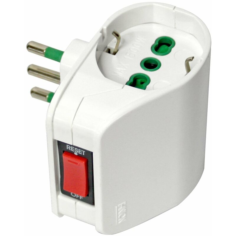 foto del prodotto adattatore presa doppia con interruttore automatico