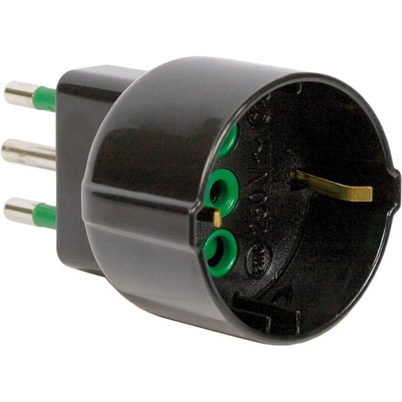 foto del prodotto adattatore schuko 16a t nero 82131 fme