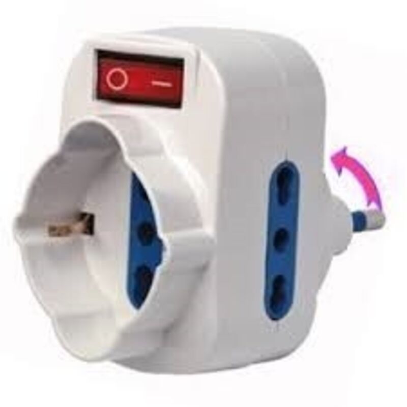 foto del prodotto adattatore schuko biv. spina gir. 16a elettrocanali cod. eck11120 