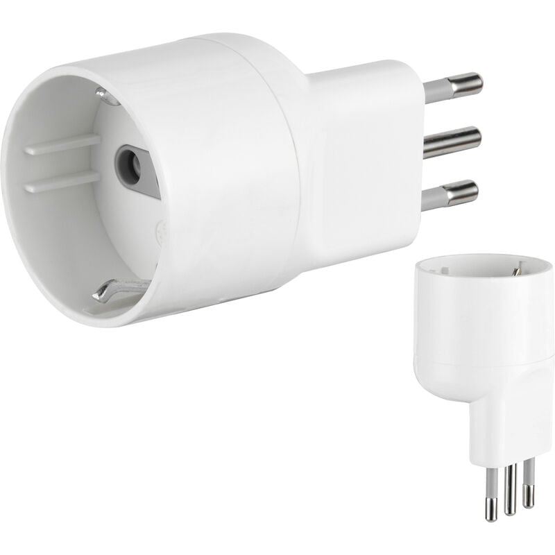 foto del prodotto adattatore schuko disassato salvaspazio 10a bianco fig.16
