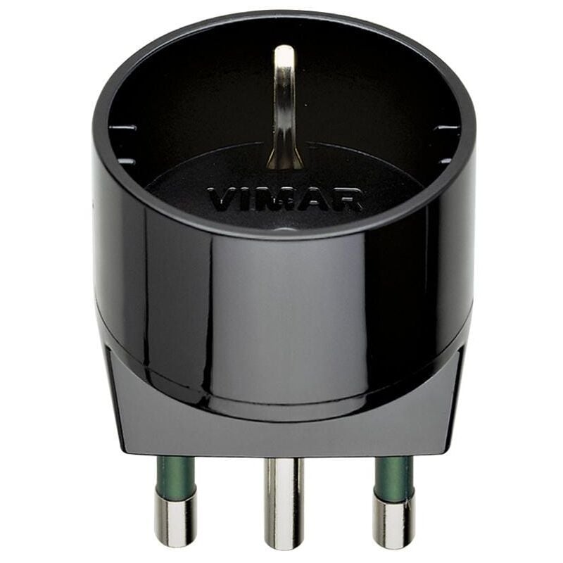 foto del prodotto adattatore semplice vimar 2p t max 1500w 16a nero 00303