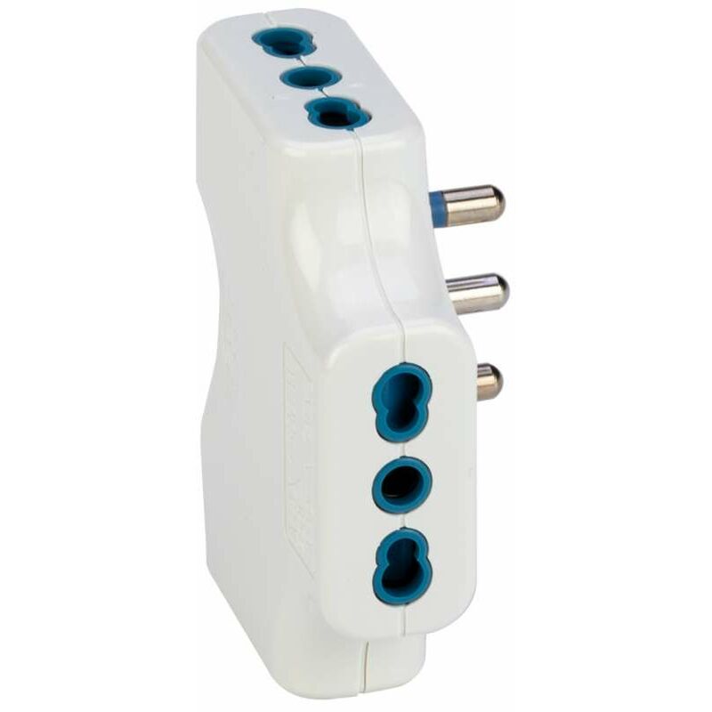 foto del prodotto adattatore spaziozero con spina 16a 2p t 3 prese 10 16a 2p t bianco