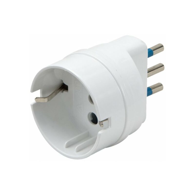 foto del prodotto adattatore spina 10 a 2 p t- prese schuko 10 a 2 p t bianco it,de