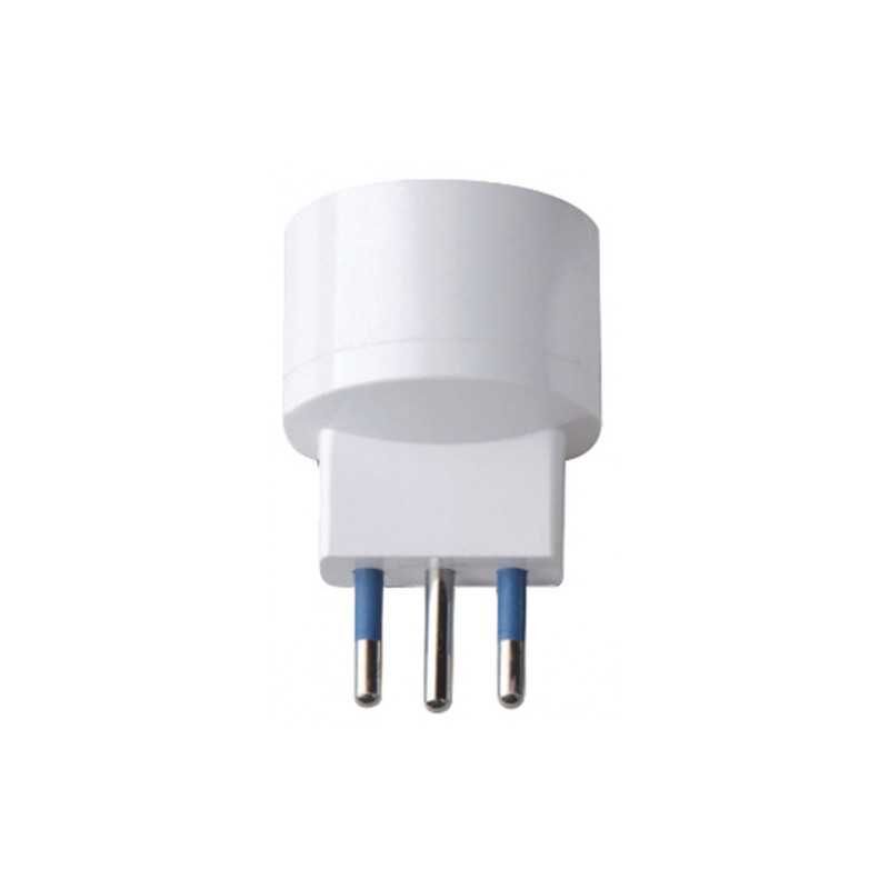 foto del prodotto adattatore spina 10a s11 presa schuko bianco