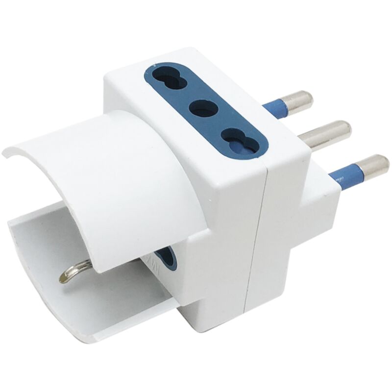 foto del prodotto adattatore spina 16a 2 presa bipasso 10a 16a schuko potenza max 1500w