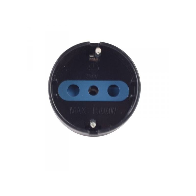 foto del prodotto adattatore spina elettrica 2p t 10a con 1 presa schuko 16a italiano 10a 2p t 250v max 1500w nero