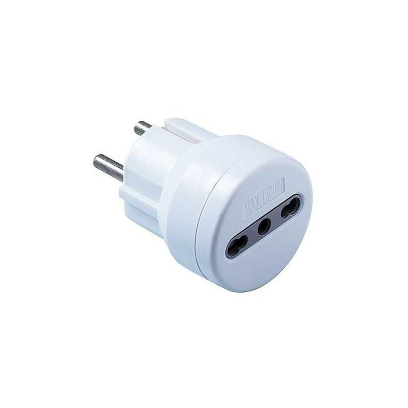 foto del prodotto adattatore spina schuko presa prese 16a bipasso p17 11 bianco