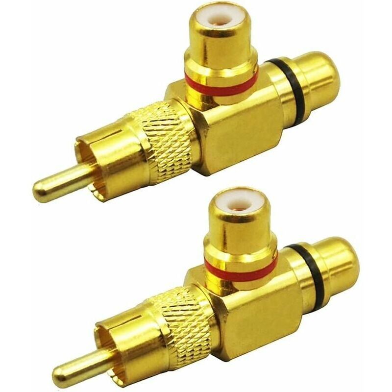foto del prodotto adattatore splitter a y da 2 pezzi adattatore rca rca maschio a 2 rca femmina splitter