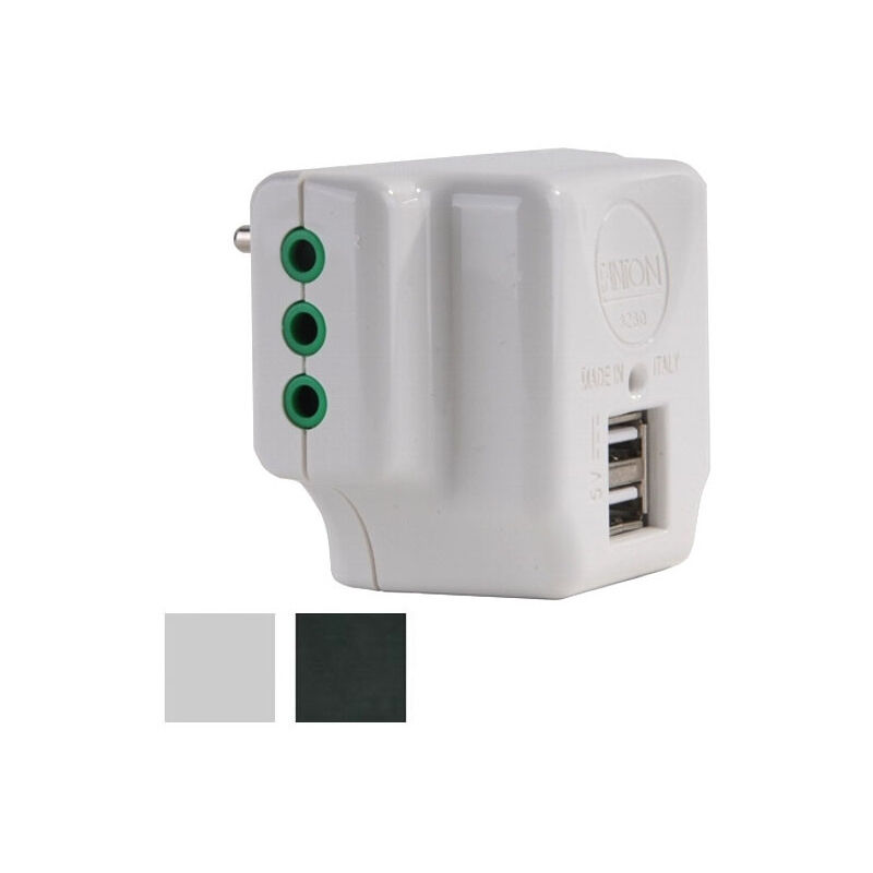 foto del prodotto adattatore triplo 10a t usb bianco 87800 fme