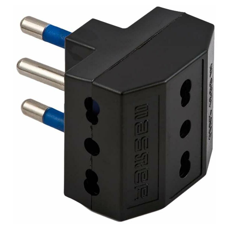 foto del prodotto adattatore triplo 16a t, colore nero