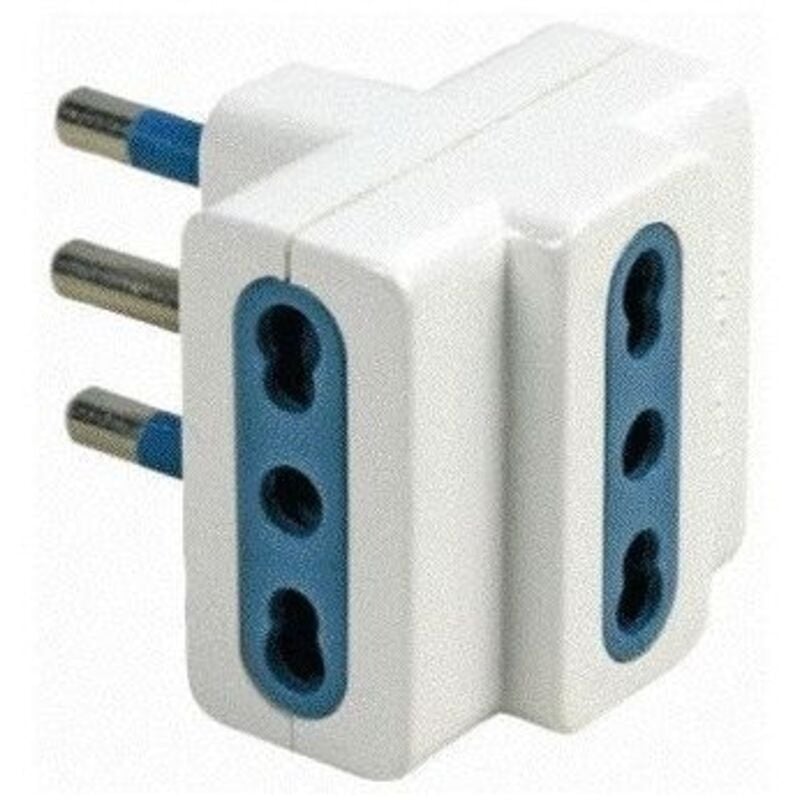 foto del prodotto adattatore triplo 2p t 10a con spina 10a 3 prese 10a maurer