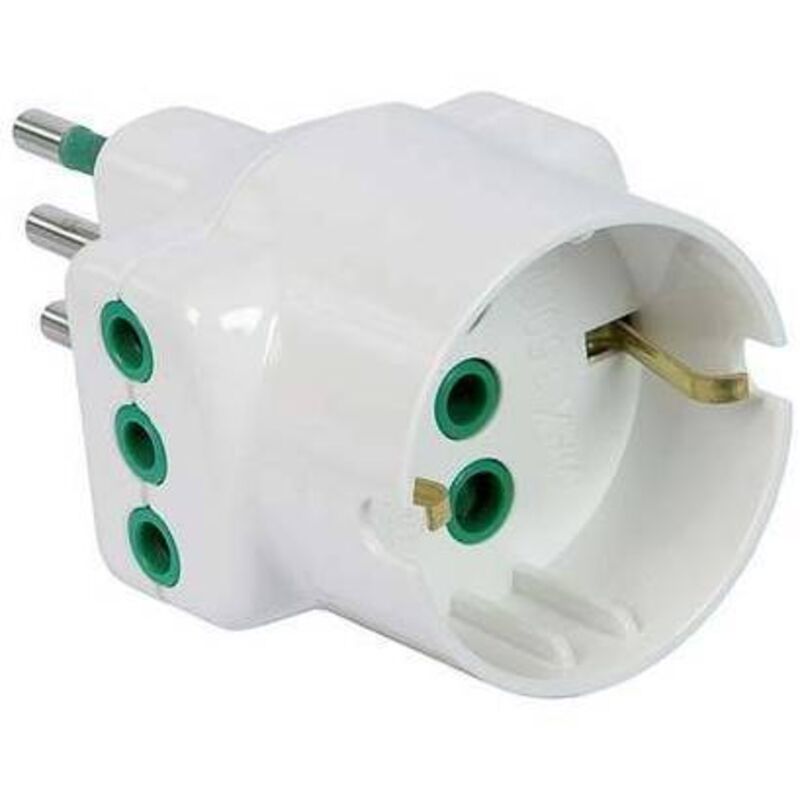 foto del prodotto adattatore triplo fanton spina 2p+t 10a 2 prese 10a schuko 82670-e