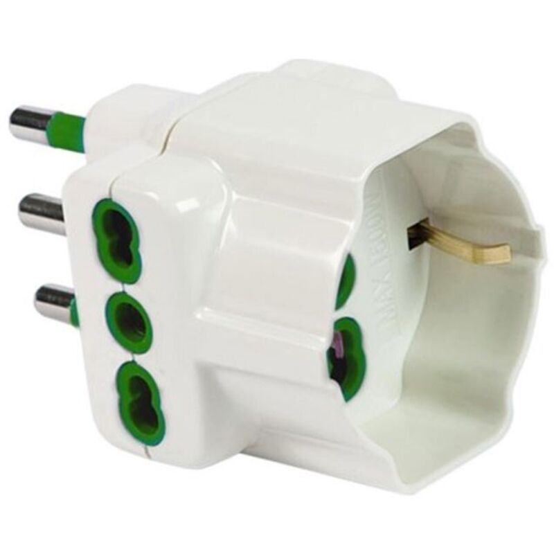 foto del prodotto adattatore triplo fanton spina 2p t 2 prese bipasso e 1 schuko 82640 e