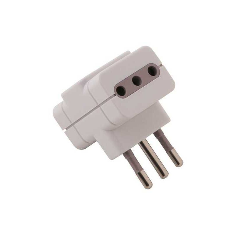 foto del prodotto adattatore triplo prese 10a p11 spina 10a s11 bianca