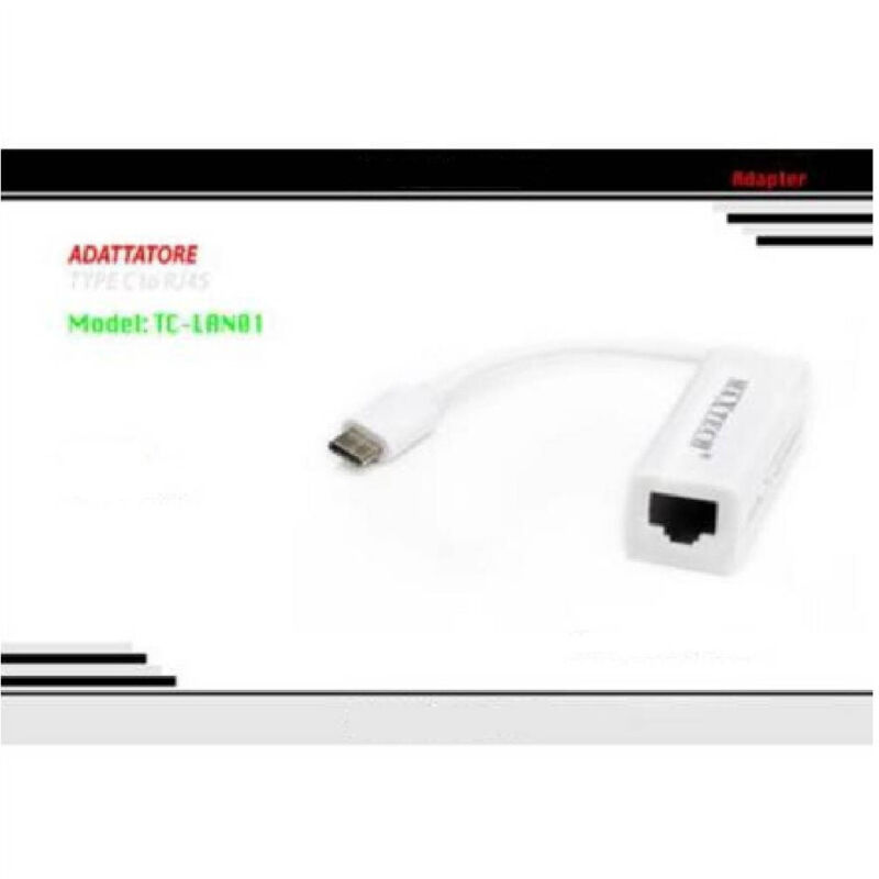 foto del prodotto adattatore type c a rj45 lan ethernet cavo rete per pc laptop tc lan01 maxtech