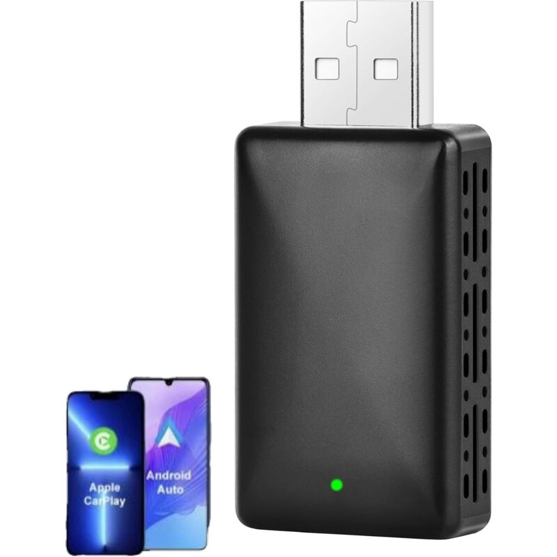 foto del prodotto adattatore wireless carplay e android auto dongle usb bluetooth 5.4 e wifi 6 compatibile con apple carplay, android auto, peugeot 308, golf 7,