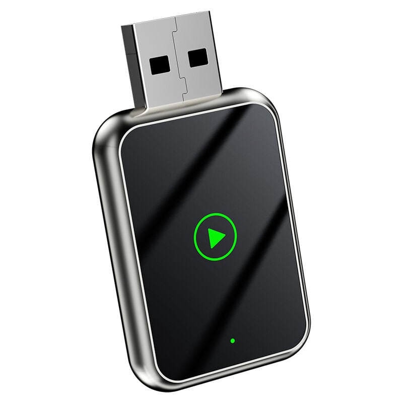 foto del prodotto adattatore wireless per carplay e android auto, adattatore wireless 2 in 1 per carplay e android auto, converte da cablato a wireless carplay, plug