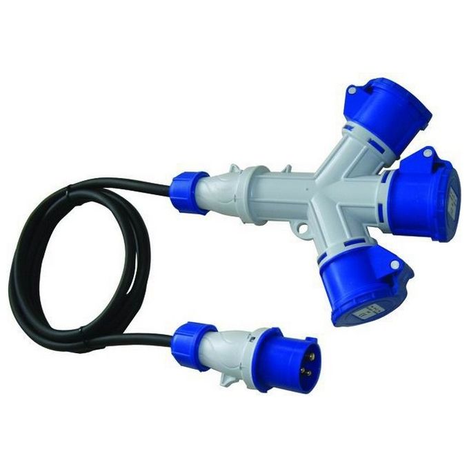 foto del prodotto adattatori cee-blu 230v-16a 3 prese con cavo m.1,5 art. 1502