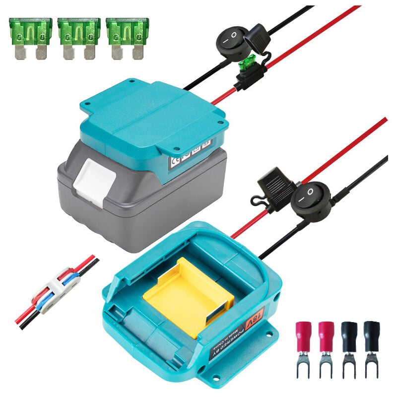 foto del prodotto adattatori per batteria compatibili con gli adattatori per makita power wheels 18v bl1850 bl1840 bl1830, convertitore di potenza per batteria con