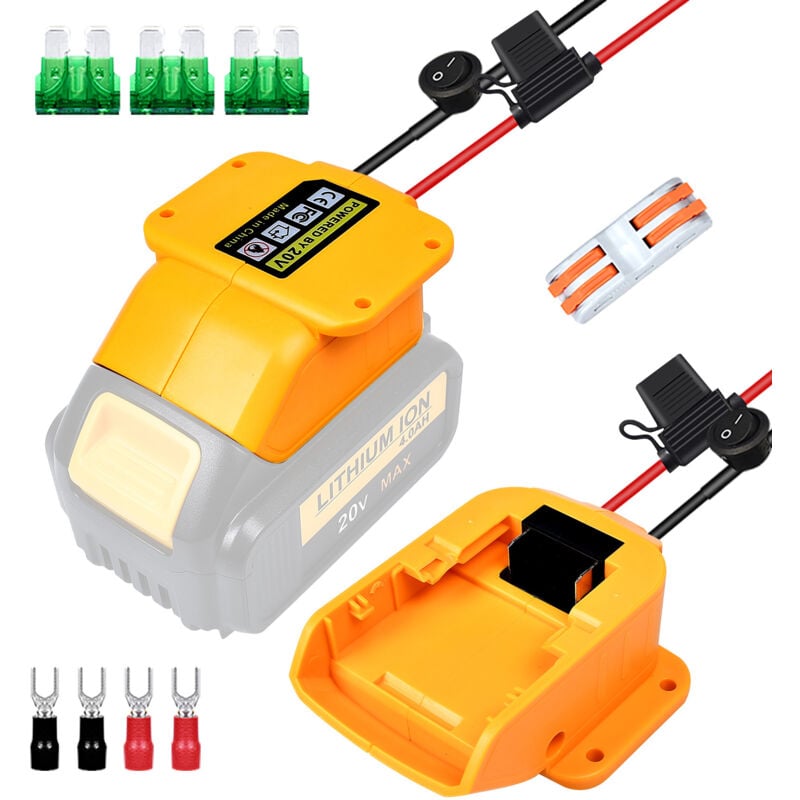 foto del prodotto adatto per convertitore di batteria dewal compatibile con batteria al litio per elettroutensili da 18 20 v, fai da te con adattatore per collegamento