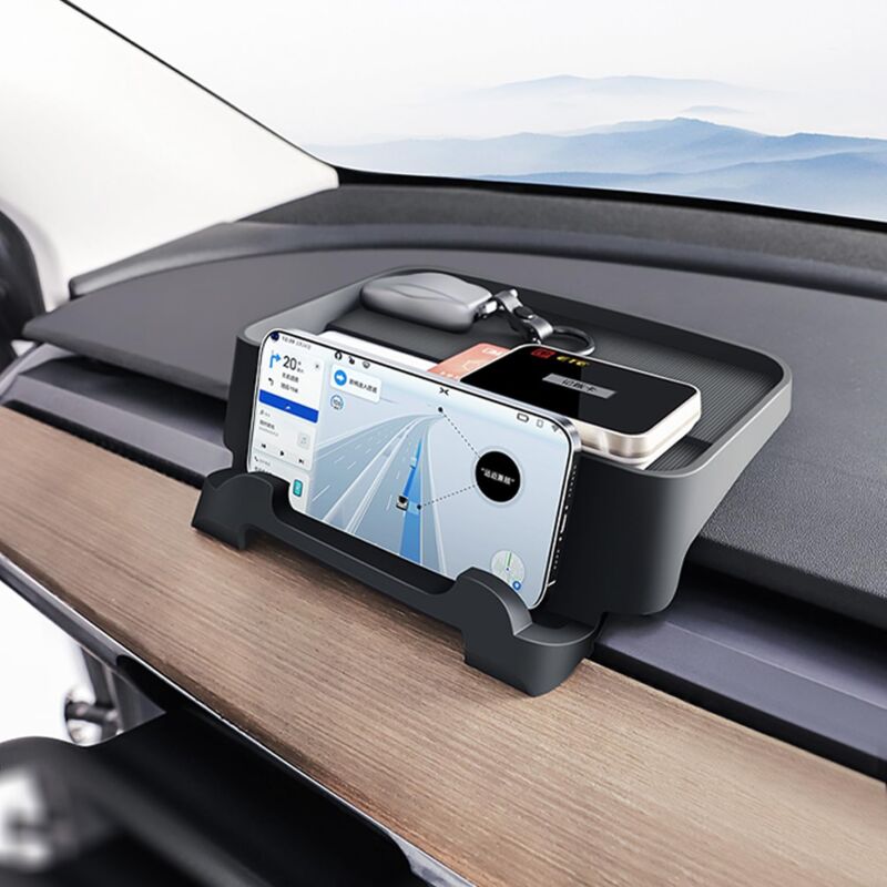 foto del prodotto adatto per scatola portaoggetti per cruscotto tesla model 3 y, supporto per telefono, supporto per occhiali da sole, adatto per accessori tesla model