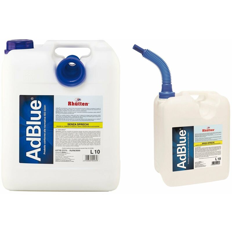 foto del prodotto adblue additivo per auto in tanica 10 litri con tappo tubo versatore rhutten