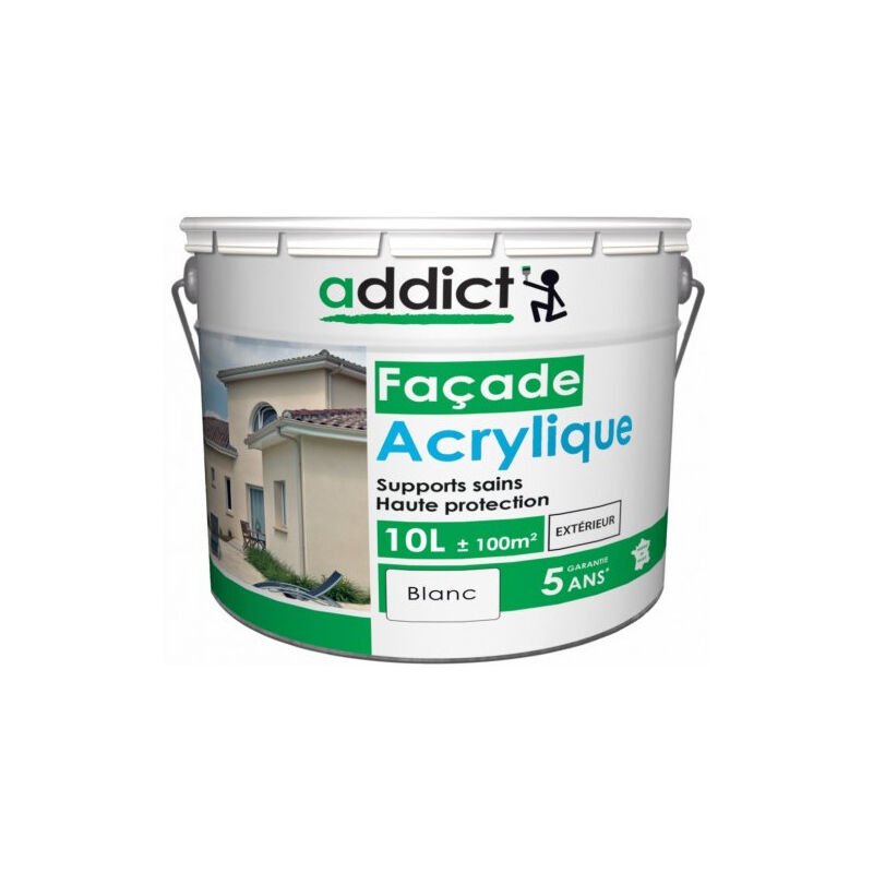 foto del prodotto addict peinture fa ade acrylique blanche 10l.