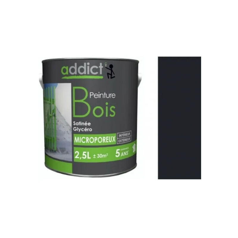 foto del prodotto addict vernice speciale per legno, grigio antracite, 2,5 litri.