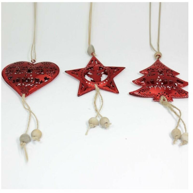foto del prodotto addobbi natalizi metallo per di natale di natale natalizio da decorazioni rosso 25 cm