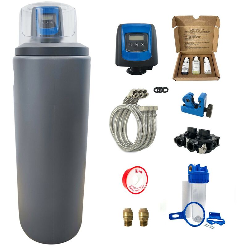 foto del prodotto addolcitore acqua 25l toodo fleck 5800 sxt volumetrico elettronico completo di kit installazione